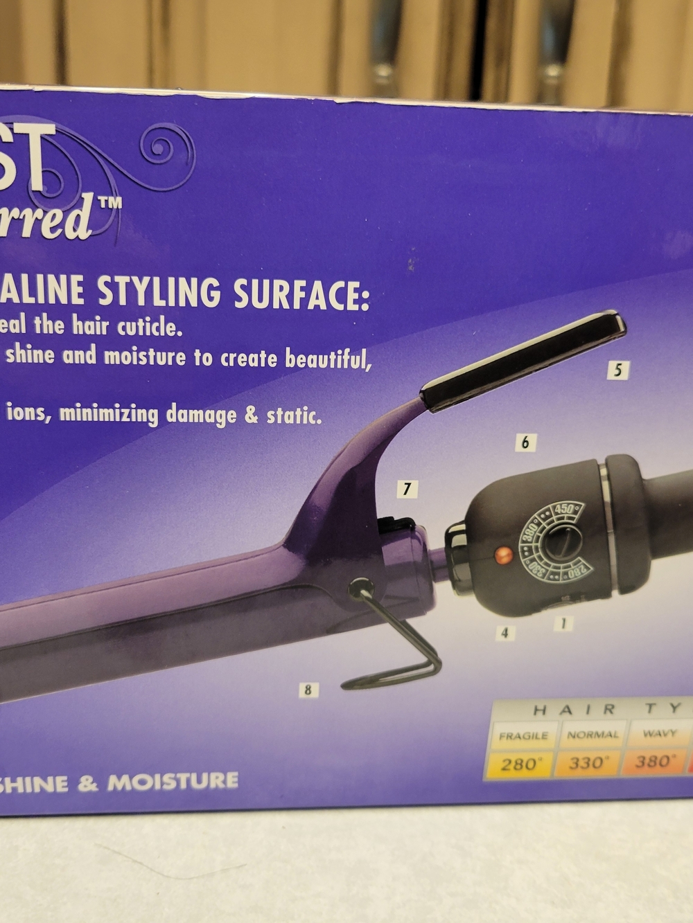 1" Hot Tools Purple Salon Curling Iron - Picture 4 of 4